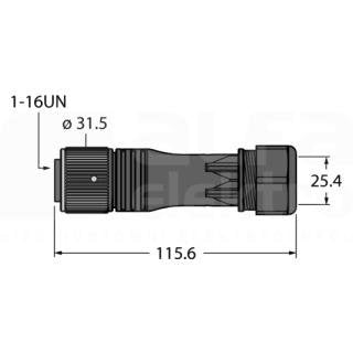 Turck - Rundsteckverbinder, feldkonfektionierbar (Industriesteckverbinder) Rundsteckverbinder B716B61-0/21