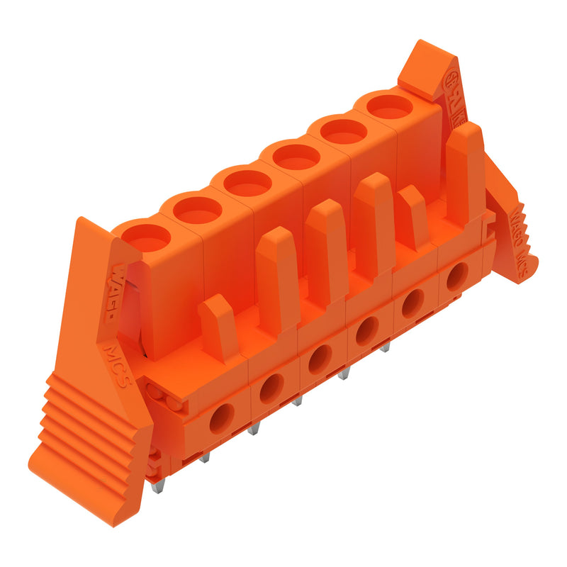 WAGO - Leiterplattensteckverbinder THT-Federleiste gerade 232-166/039-000 Maß 5,08mm,orange − 50 Stück