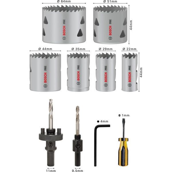 Bosch Power Tools - Werkzeugset PRO Multi Material 2608900524VE(12) Lochsägen-Set  − 1 Packung