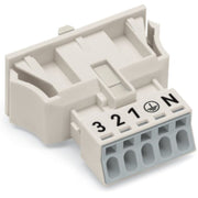 WAGO - Geräteanschluss für steckbare Gebäudeinstallation Snap-In-Stecker 890-735 5-polig,Kod. A,weiß − 50 Stück