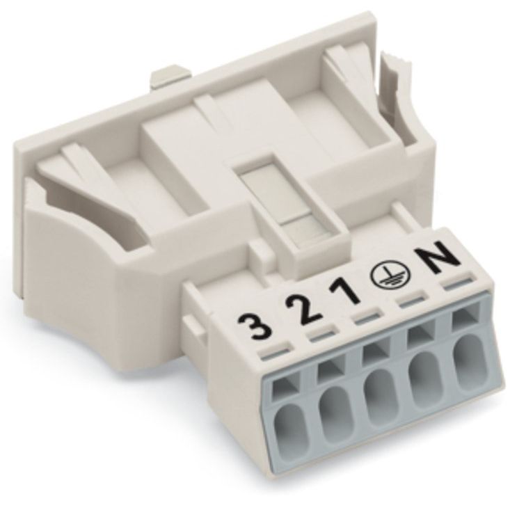 WAGO - Geräteanschluss für steckbare Gebäudeinstallation Snap-In-Stecker 890-735 5-polig,Kod. A,weiß − 50 Stück