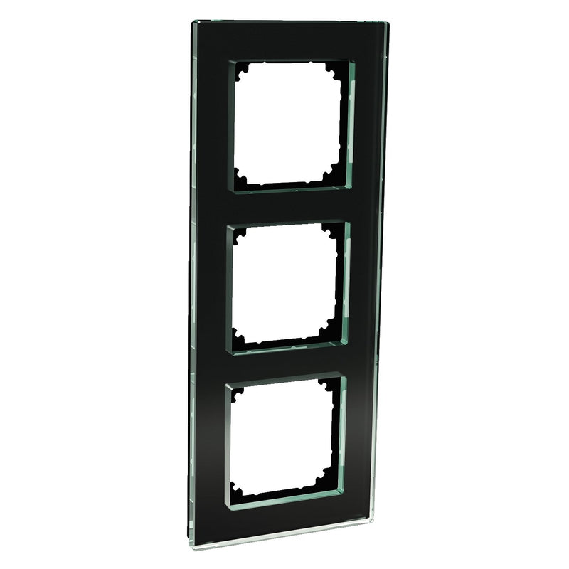 Elso - Abdeckrahmen Echtglas-Rahmen 3-fach WDE004013 schwarz