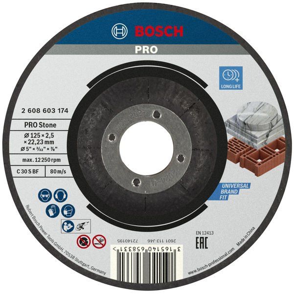 Bosch - Trenn-/Schleifscheibe PRO Stone Trennscheibe, 2608603174 125 x 2,5 x 22,23 mm