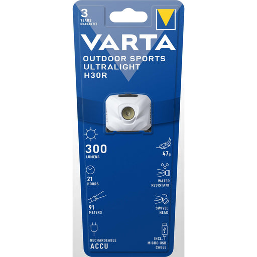 Varta Cons.Varta - Taschenleuchte Kopfleuchte Outdoor Sports Ultralight H30R weiß weiß − 4 Stück