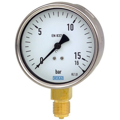 Wika Wiegand - Rohrfedermanometer Rohrfedmano 212.20.100 CU 9061738 -1..+1,5barG1/2Bunt