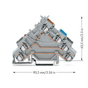 WAGO - Initiator/Aktor-Reihenklemme Initiatoren-LED-Klemme 280-580/281-434 für PNP (plus) − 50 Stück