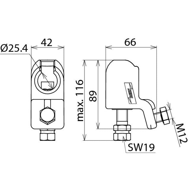 DEHN - Anschlusselement für EuK-Vorrichtung Kugelkopfhaube KKH 25 SK D25mm, starr
