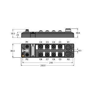 Turck - Feldbus, Dez. Peripherie - Digitales Ein-/Ausgangs-Modul Feldbus-I/O-Modul TBDP-L2-16DIP kompakt