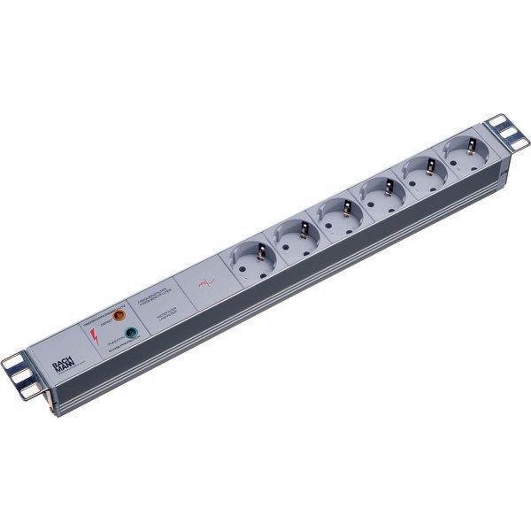 Bachmann - Power distribution unit (PDU) 19Zoll Steckdosenleiste 6f 333.402 Schutzk.,1xGVS,alu