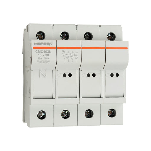 Mersen - Halter für zylindrische Sicherung Sicherungshalter CMC103N 10x38 AC690V 32A 3+N − 3 Stück