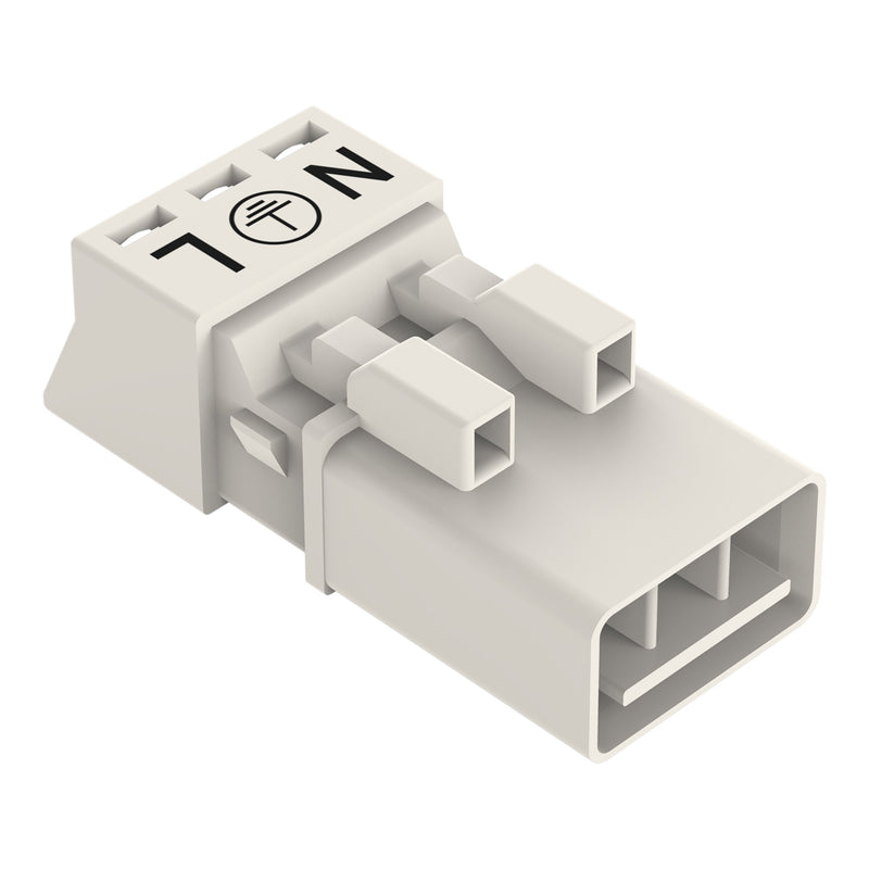 WAGO - Steckverbinder für steckbare Gebäudeinstallation Stecker 3-polig 890-233 Kod. A,weiß − 50 Stück