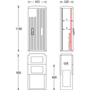 uesa - Gehäuse/Schaltschrank (leer) Leerschrank IP44 A060-1100 1100x455x320mm