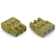 WAGO - Steckverbinder für steckbare Gebäudeinstallation Stecker 3-polig 770-273/071-000 Kod. B,hellgrün − 100 Stück