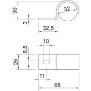 OBO Bettermann - Befestigungsschelle für Kabel/Rohre Befestigungsschelle 822 32 A4 32mm einlappig − 100 Stück