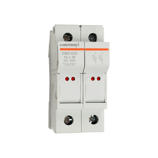Mersen - Halter für zylindrische Sicherung Sicherungshalter CMC102I 10x38 AC690V 32A 2-p − 6 Stück
