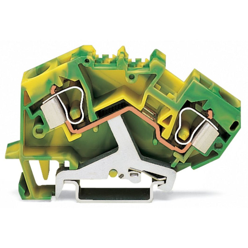 WAGO - Schutzleiter-Reihenklemme 2-Leiter-Schutzleiterklem. 784-607/999-950 10mm² − 25 Stück