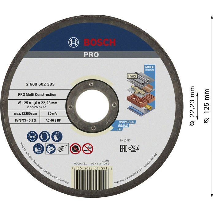 Bosch - Trenn-/Schleifscheibe PRO Multi Material 2608602383 Trennscheibe 125 x