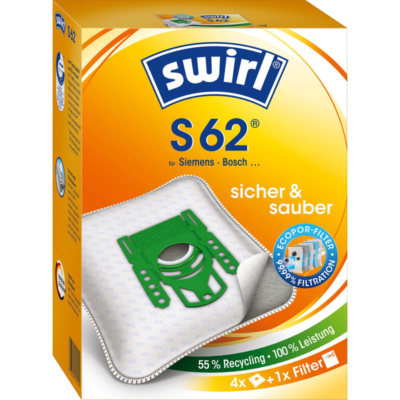 Swirl - Zubehör/Ersatzteile für Bodenpflege Staubbeutel S 62 EcoPor VE4 für Siemens/Boch