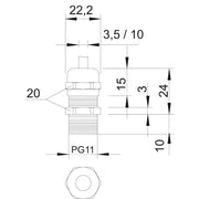 OBO Bettermann - Kabelverschraubung V-TEC L PG11 MS − 50 Stück