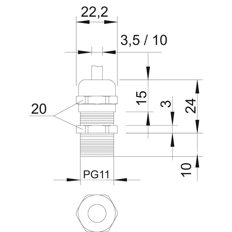 OBO Bettermann - Kabelverschraubung V-TEC L PG11 MS − 50 Stück
