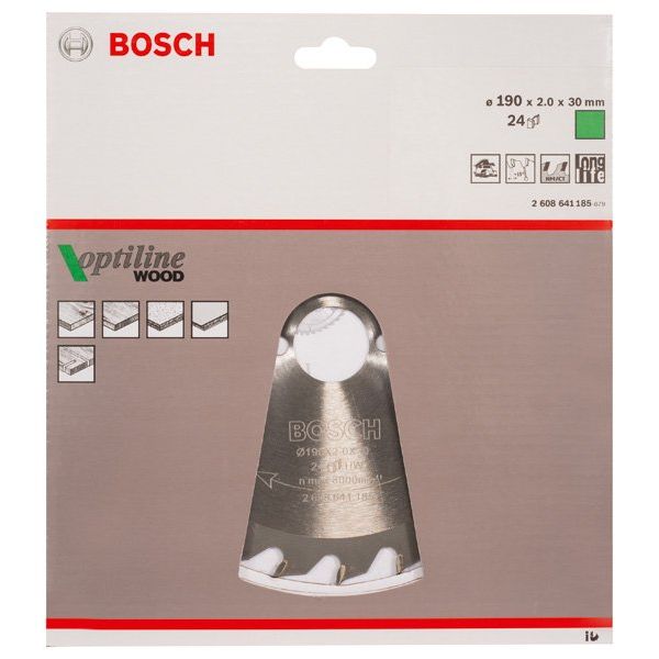 Bosch - Kreissägeblatt PRO Wood Kreissägeblatt, 2608641185 190 x 2 x 30 mm, Z24