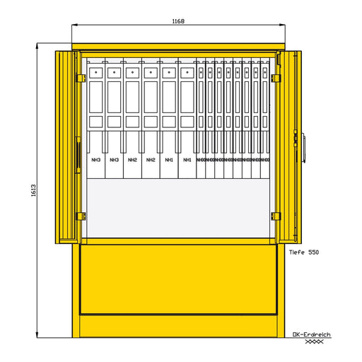 Walther Werke - Baustromverteiler Indus .u. Marktplatzvert. 83216800 mit 12 NH-Abgängen