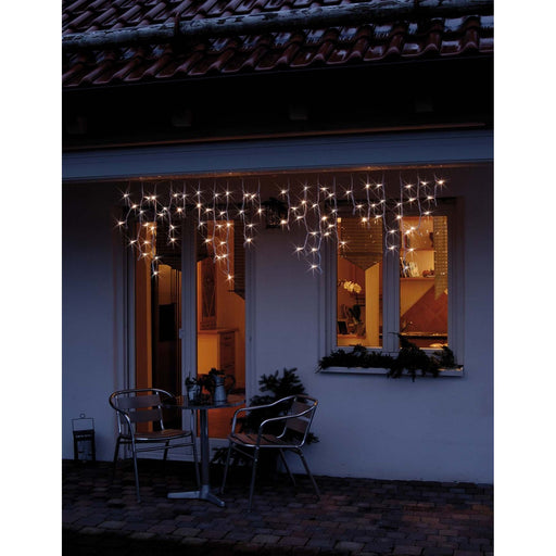 Hellum - Festbeleuchtung LED-Eislichtvorh. 2,1x0,5m 555417 Blinkeffekt weiß