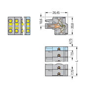 WAGO - Kabelsteckverbinder für Leiterplattensteckverbinder 2-Leiter-Federleiste 231-2204/026-000 CAGECLAMP,2,5mm²,gr − 50 Stück