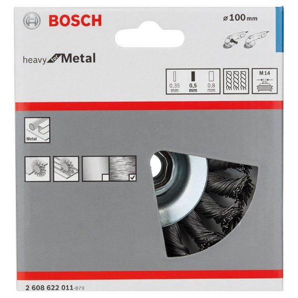 Bosch - Rotierende Drahtbürste PRO Metal heavy 2608622011 Kegelbürste 100 x