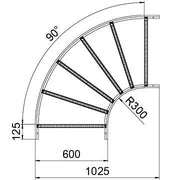 OBO Bettermann - Bogen für Kabelleiter Bogen LB 90 660 R3 A2 90 Grad