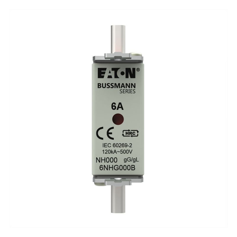 Eaton - Messersicherung Sicherungseinsatz Nieders. NH-SICHERU#6NHG000B 6A AC 500V 120kA − 3 Stück
