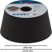 Bosch - Trenn-/Schleifscheibe PRO Metal Konischer 1608600232 Schleiftopf 90 x 110