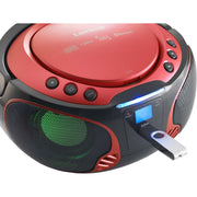 LENCO - Radio-Recorder UKW-Radio CD/MP3 tragbar SCD-550 red USB,BT
