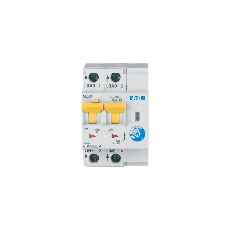 Eaton - Kombination FI-Schalter/Leitungsschutzschalter mit Zusatzeinrichtung Brandschutzschalter AFDD-25/2/B/003-A B, 25 A, Typ A