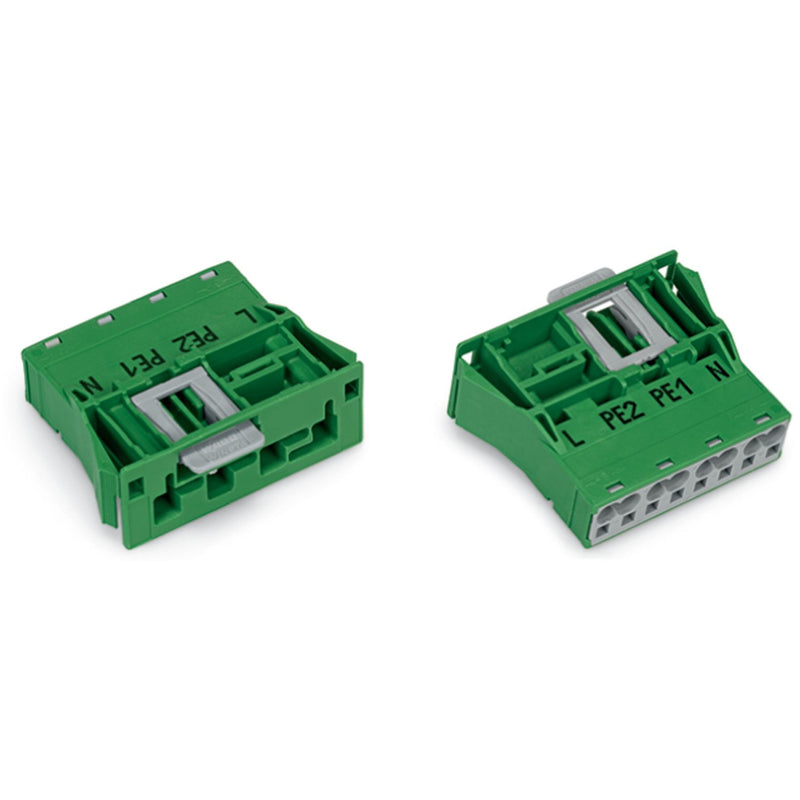 WAGO - Geräteanschluss für steckbare Gebäudeinstallation Snap-In-Stecker 770-2334 4-polig,Kod. Q,grün − 100 Stück