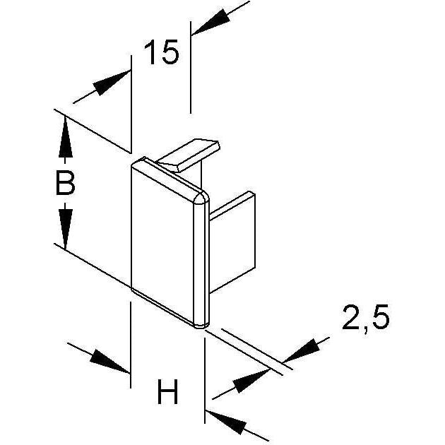 HKL - Endstück für Leitungsführungskanal Endstück cws E2030.6 20x30 RAL9001 − 20 Stück
