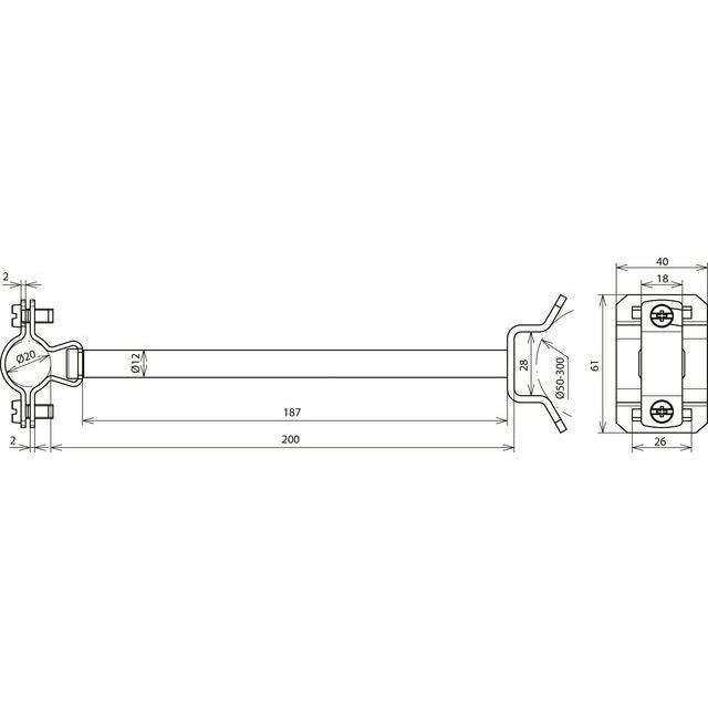 DEHN - Leitungshalter für Blitzschutz HVI-Ex LHZS20EXP200SBBV2A P200 holder NIRO