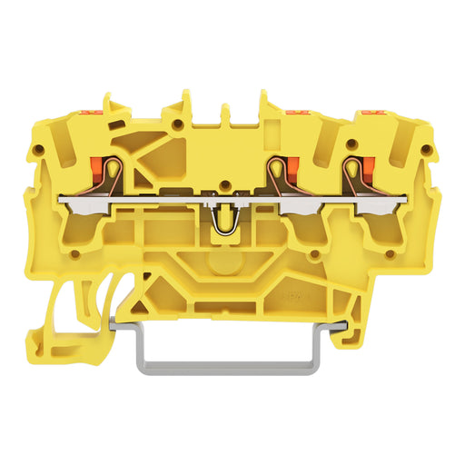 WAGO - Durchgangs-Reihenklemme 3-Leiter-Durchgangsklemme 2202-1306 Drücker,2,5 mm²,ge − 100 Stück