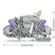 WAGO - Trenn- und Messtrenn-Reihenklemme 2-Leiter-Trenn-u.Messklem. 2007-8811/045-000 grau − 20 Stück