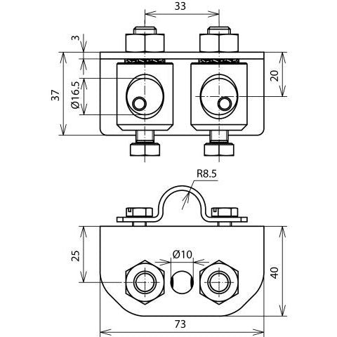 DEHN - Zubehör/Ersatzteile für Erdung und Blitzschutz Adapter AD WAS 16 BB16 V2A z.Winkelabst.f.Stang