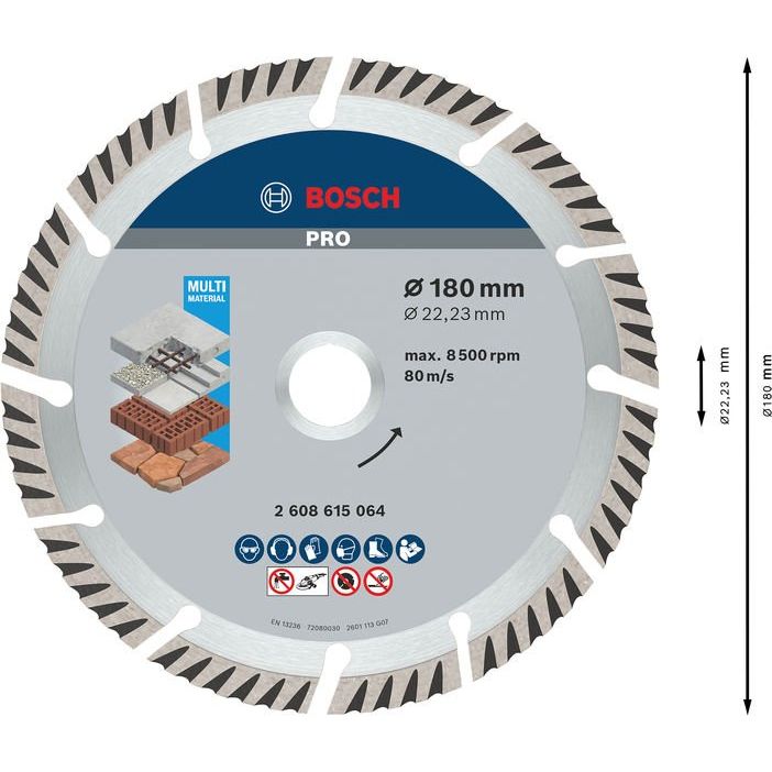 Bosch - Trenn-/Schleifscheibe PRO Multi Material 2608615064 Diamanttrennscheibe