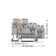 WAGO - Initiator/Aktor-Reihenklemme 3-Leiter-Initiatoren-LED 270-560/281-507 0,08-2,5mm² − 50 Stück