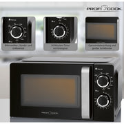 PROFICOOK - Mikrowellengerät Mikrowelle m.Grill PC-MWG1208 sw 17L
