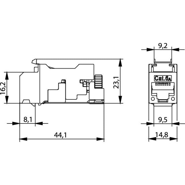 Telegärtner - Modularer Steckverbinder AMJ-S Modul Cat6A(ISO/IEC) 100023199 T568B − 24 Stück