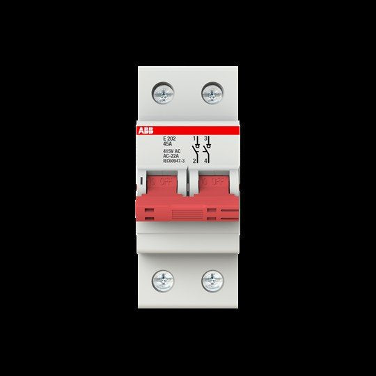 ABB Stotz S&J - Schalter für Reiheneinbau Trennschalter E202/45R Schaltgriff rot