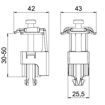OBO Bettermann - Photovoltaik-Verbindungs- und Befestigungselement Universalklemme KLU A2 41x42x79 Edelstahl − 20 Stück