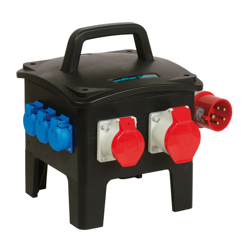 Walther Werke - CEE-Steckdosen-Kombination (IEC 60309) Vollgummiverteiler 6493025PS tragbar, schwarz
