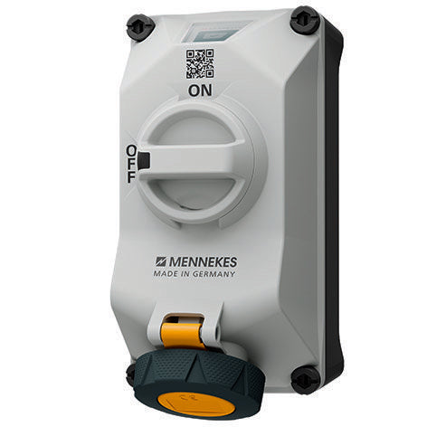 Mennekes - CEE-Steckdose abschaltbar, abgesichert (IEC 60309) Wandsteckdose DUOi 5612304G 16A3P4h 110V IP69