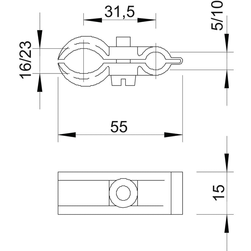 OBO Bettermann - Spanndrahtschelle ISO-Spanndrahtschelle 4024 16-23 grau