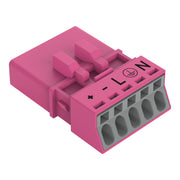 WAGO - Steckverbinder für steckbare Gebäudeinstallation Stecker 5-polig 890-295/082-000 pink − 50 Stück